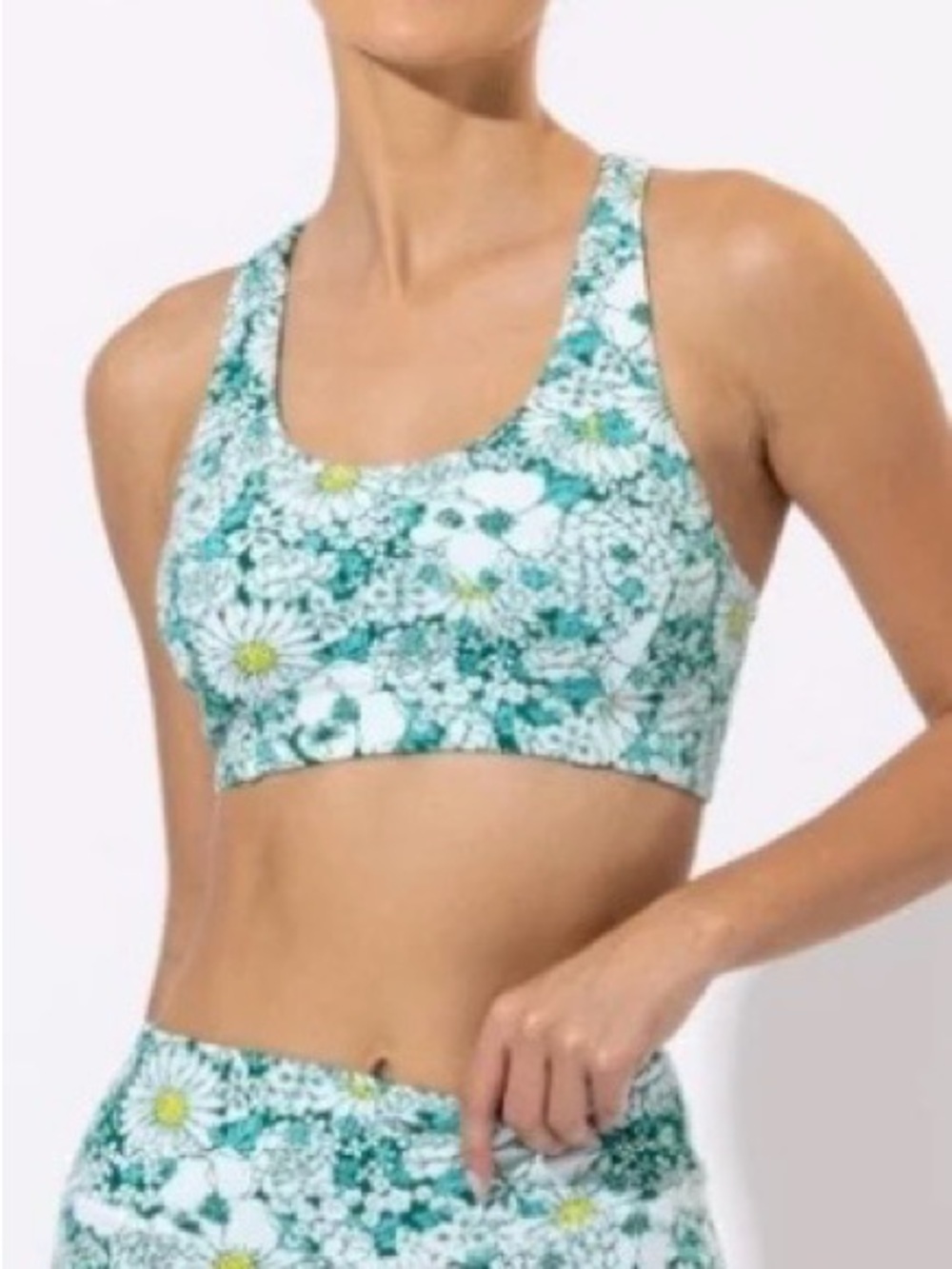 Poupette St Barth Alexia Floral print sport bra Athleisure Sporty Designer M NWT